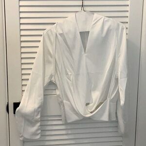 White elegant polyester blouse. XXL.